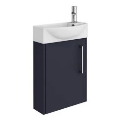 Arezzo Matt Blue 450mm 1TH Wall Hung Cloakroom Vanity Unit 3 Arezzo Matt Blue 450mm 1TH Wall Hung Cloakroom Vanity Unit -Victorian Plumbing Shop AZMB4WH d4 460