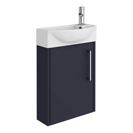 AZMB4WH_d4_460.jpg Arezzo Matt Blue 450mm 1TH Wall Hung Cloakroom Vanity Unit -Victorian Plumbing Shop AZMB4WH d4 460