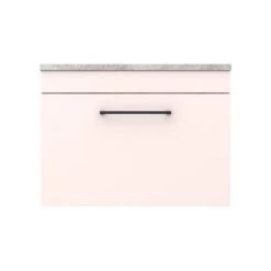 Arezzo Wall Hung Countertop Vanity Unit - Matt Pink - 600mm with Grey Worktop & Matt Black Handle -Victorian Plumbing Shop AZP6WHWMBG d5 460