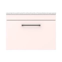 Arezzo Wall Hung Countertop Vanity Unit - Matt Pink - 600mm with White Worktop & Matt Black Handle -Victorian Plumbing Shop AZP6WHWMBW d7 460