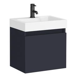 Arezzo Slim Wall Hung Vanity Unit - Matt Blue - 500 x 300mm