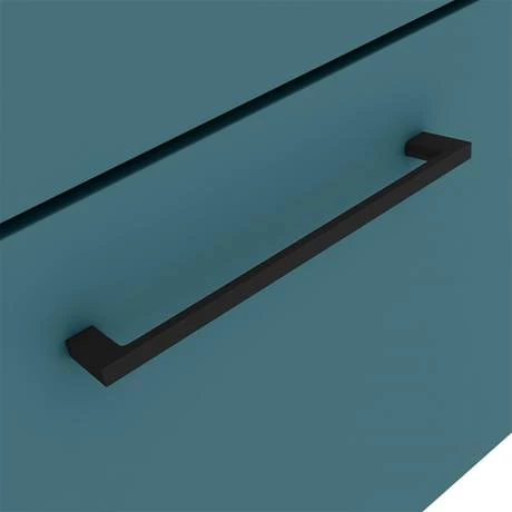 AZTG6WHVBK_d2_460.jpg Arezzo Wall Hung Vanity Unit - Matt Green - 600mm 1-Drawer with Matt Black Handle -Victorian Plumbing Shop AZTG6WHVBK d2 460