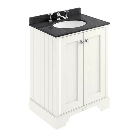 BAYF103-BAYC224_P.jpg Bayswater Pointing White 600mm 2 Door Vanity Unit & 3TH Black Marble Basin Top -Victorian Plumbing Shop BAYF103 BAYC224 P