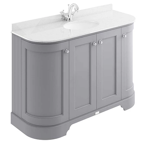 BAYF164-BAYC240_p.jpg Bayswater Plummett Grey Curved 1200mm 4-Door Vanity Unit & 1TH White Marble Single Bowl Basin Top -Victorian Plumbing Shop BAYF164 BAYC240 p