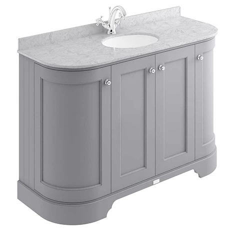 BAYF164-BAYC241_p.jpg Bayswater Plummett Grey Curved 1200mm 4-Door Vanity Unit & 1TH Grey Marble Single Bowl Basin Top -Victorian Plumbing Shop BAYF164 BAYC241 p