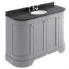 Bayswater Plummett Grey Curved 1200mm 4-Door Vanity Unit & 3TH Black Marble Single Bowl Basin Top