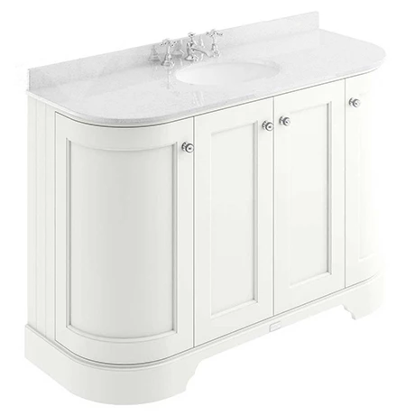 BAYF166-BAYC243_p.jpg Bayswater Pointing White Curved 1200mm 4-Door Vanity Unit & 3TH White Marble Single Bowl Basin Top -Victorian Plumbing Shop BAYF166 BAYC243 p