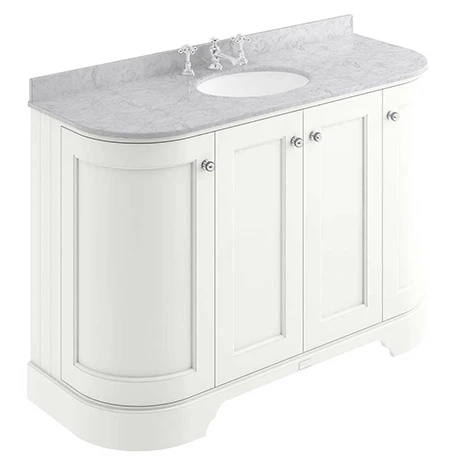 BAYF166-BAYC244_np.jpg Bayswater Pointing White Curved 1200mm 4-Door Vanity Unit & 3TH Grey Marble Single Bowl Basin Top -Victorian Plumbing Shop BAYF166 BAYC244 np