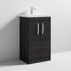 Brooklyn 500 Black Floor Standing Vanity Unit with Thin-Edge Basin -Victorian Plumbing Shop BFS5BLKTE d3 460