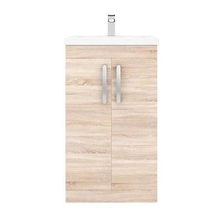 BFS5N_d8_460.jpg Brooklyn 500mm Natural Oak Vanity Unit - Floor Standing 2 Door Unit -Victorian Plumbing Shop BFS5N d8 460