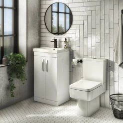 Brooklyn 500mm White Gloss Vanity Unit - Floor Standing 2 Door Unit -Victorian Plumbing Shop BFS5WHT nd6 460