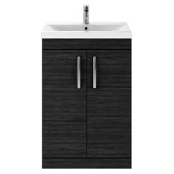 Brooklyn 600mm Black Vanity Unit - Floor Standing 2 Door Unit -Victorian Plumbing Shop BFS6BLK nd2 460