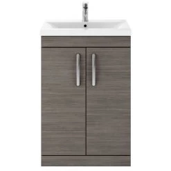Brooklyn 600mm Grey Avola Vanity Unit - Floor Standing 2 Door Unit 4 Brooklyn 600mm Grey Avola Vanity Unit - Floor Standing 2 Door Unit -Victorian Plumbing Shop BFS6GRY d4 460