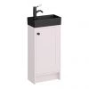 Bromley Pink Cloakroom Vanity Unit (incl. Black Basin + Matt Black Handle)