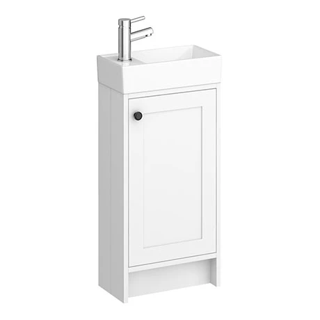 BR4WHT_P.jpg Bromley Traditional White Cloakroom Vanity Unit (inc. Ceramic Basin) -Victorian Plumbing Shop BR4WHT P