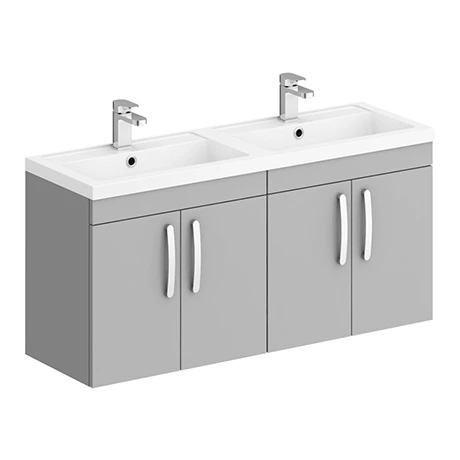 BWH12GM2D_np.jpg Brooklyn 1205mm Grey Mist Wall Hung 4 Door Double Basin Vanity Unit -Victorian Plumbing Shop BWH12GM2D np