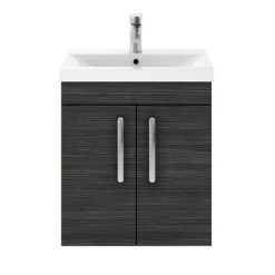 Brooklyn 500mm Black 2 Door Wall Hung Vanity Unit -Victorian Plumbing Shop BWH5BLK d4 460
