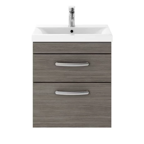 BWH5G2D-d1_460.jpg Brooklyn 500mm Grey Avola 2 Drawer Wall Hung Vanity Unit -Victorian Plumbing Shop BWH5G2D d1 460