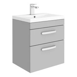 Brooklyn 500mm Grey Mist 2 Drawer Wall Hung Vanity Unit