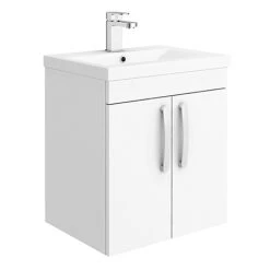 Brooklyn 500mm Gloss White 2 Door Wall Hung Vanity Unit