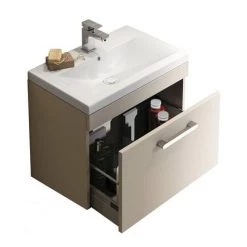 Brooklyn 500mm Stone Grey Wall Hung Vanity Unit - Single Drawer -Victorian Plumbing Shop BWH5SG d3 460