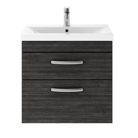 BWH6BLK_d1_460.jpg Brooklyn 600mm Black Wall Hung Double Drawer Vanity Unit -Victorian Plumbing Shop BWH6BLK d1 460