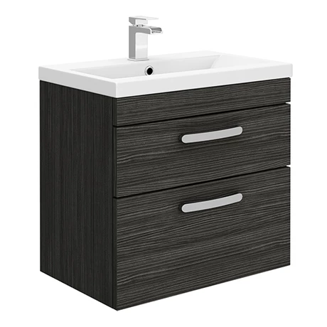 BWH6BLK_np.jpg Brooklyn 600mm Black Wall Hung Double Drawer Vanity Unit -Victorian Plumbing Shop BWH6BLK np