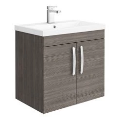 Brooklyn 600mm Grey Avola 2 Door Wall Hung Vanity Unit