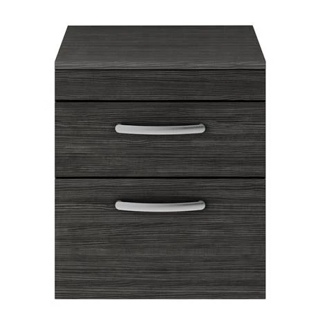 BWH6WT2DB-VES131_d1_460.jpg Brooklyn Wall Hung Countertop Basin Unit - Black - 605mm 2 Drawer incl. Basin -Victorian Plumbing Shop BWH6WT2DB VES131 d1 460