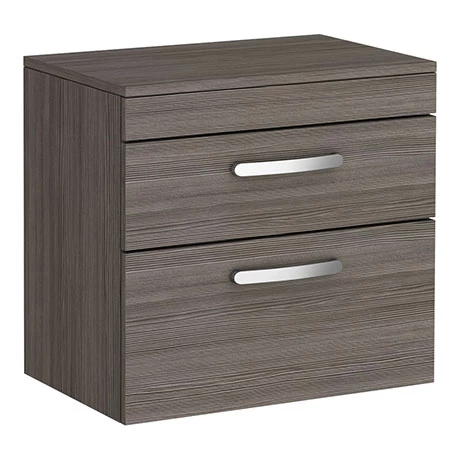 BWH6WT2DG_p1.jpg Brooklyn Wall Hung Countertop Vanity Unit - Grey Avola - 605mm 2 Drawer with Chrome Handles -Victorian Plumbing Shop BWH6WT2DG p1