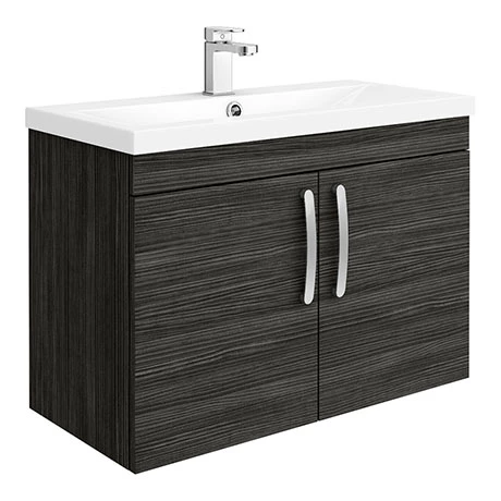 BWH82DBLK_np.jpg Brooklyn 800mm Black 2 Door Wall Hung Vanity Unit -Victorian Plumbing Shop BWH82DBLK np