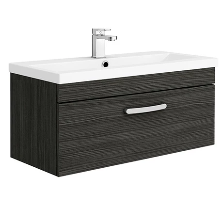 BWH8BLK_NP.jpg Brooklyn Black 800mm Wall Hung Vanity Unit - Single Drawer -Victorian Plumbing Shop BWH8BLK NP