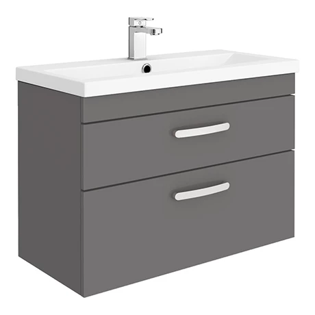 BWH8GRY2D-n-p.jpg Brooklyn 800mm Gloss Grey 2 Drawer Wall Hung Vanity Unit -Victorian Plumbing Shop BWH8GRY2D n p