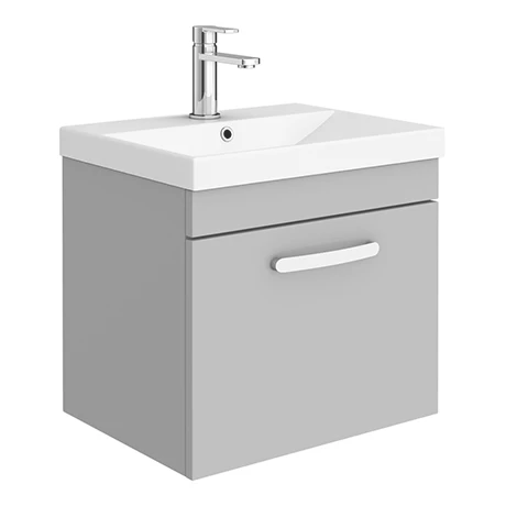 BWHSD5GMTE_p.jpg Brooklyn 500 Grey Mist Wall Hung 1-Drawer Vanity Unit with Thin-Edge Basin -Victorian Plumbing Shop BWHSD5GMTE p