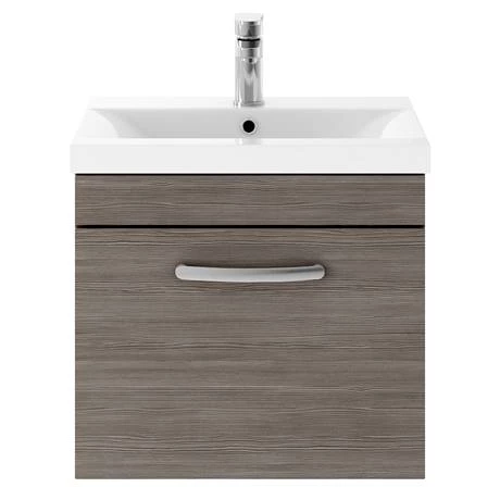 BWHSD5GRY_d2_460.jpg Brooklyn 500mm Grey Avola Wall Hung Vanity Unit - Single Drawer -Victorian Plumbing Shop BWHSD5GRY d2 460