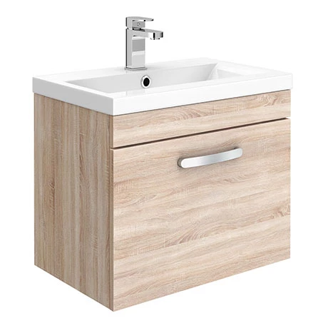 BWHSD5N_np.jpg Brooklyn 500mm Natural Oak Wall Hung Vanity Unit - Single Drawer -Victorian Plumbing Shop BWHSD5N np