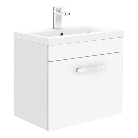 BWHSD5WHT_p.jpg Brooklyn 500mm Gloss White Wall Hung 1-Drawer Vanity Unit -Victorian Plumbing Shop BWHSD5WHT p