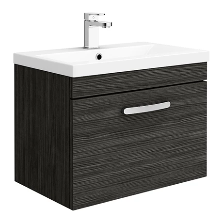 BWHSD6BLK_nwp.jpg Brooklyn 600mm Black Wall Hung Vanity Unit - Single Drawer -Victorian Plumbing Shop BWHSD6BLK nwp
