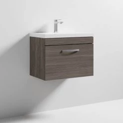 Brooklyn 600 Grey Avola Wall Hung 1-Drawer Vanity Unit with Thin-Edge Basin 3 Brooklyn 600 Grey Avola Wall Hung 1-Drawer Vanity Unit with Thin-Edge Basin -Victorian Plumbing Shop BWHSD6GATE nd3 460