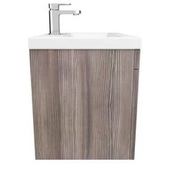 Brooklyn 600mm Grey Avola Wall Hung Vanity Unit - Single Drawer -Victorian Plumbing Shop BWHSD6GRY D5 460