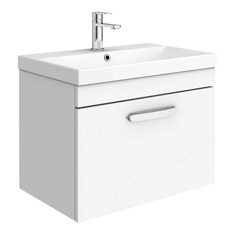 BWHSD6WHTTE_p.jpg Brooklyn 600 Gloss White Wall Hung 1-Drawer Vanity Unit with Thin-Edge Basin -Victorian Plumbing Shop BWHSD6WHTTE p
