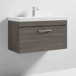 Brooklyn 800 Grey Avola Wall Hung 1-Drawer Vanity Unit with Thin-Edge Basin -Victorian Plumbing Shop BWHSD8GATE ND3 460