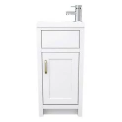 Chatsworth Traditional White Small Vanity - 400mm Wide -Victorian Plumbing Shop C400WHT n d2 460