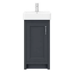 Chatsworth Traditional Graphite Vanity - 425mm Wide -Victorian Plumbing Shop C425BLK nw d6 460