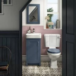 Chatsworth Traditional Blue Vanity - 425mm Wide -Victorian Plumbing Shop C425BLU n d2 460