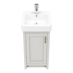 Chatsworth Traditional Grey Vanity - 425mm Wide -Victorian Plumbing Shop C425GRY D4 460 1