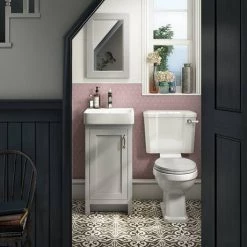 Chatsworth Traditional Grey Vanity - 425mm Wide -Victorian Plumbing Shop C425GRY n d4 460