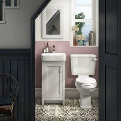 Chatsworth Traditional White Vanity - 425mm Wide 2 Chatsworth Traditional White Vanity - 425mm Wide -Victorian Plumbing Shop C425WHT n d2 460