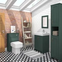 Chatsworth Traditional Green Vanity - 560mm Wide -Victorian Plumbing Shop C560GRN d2 460