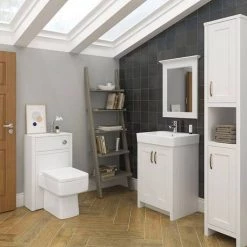 Chatsworth Traditional White Vanity - 560mm Wide 3 Chatsworth Traditional White Vanity - 560mm Wide -Victorian Plumbing Shop C560WHT d3 460